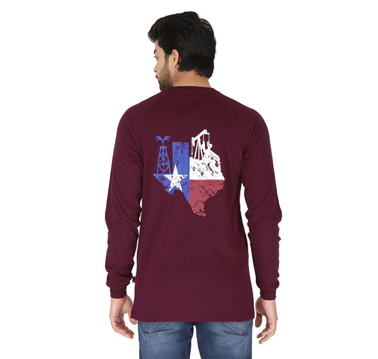 Forge Fr Men's Graphic Printed Long Sleeve T-shirt (Texas)