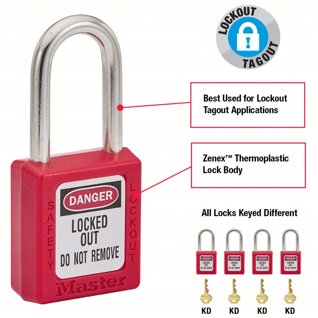 Master Lock: Red LOTO Lock