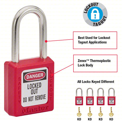 Master Lock: Red LOTO Lock