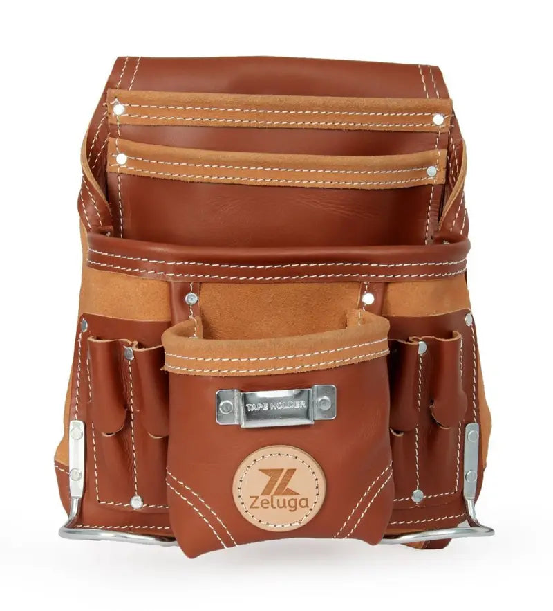 Zeluga: 10 Pocket Rigger Heavy Duty Leather Tool Bag