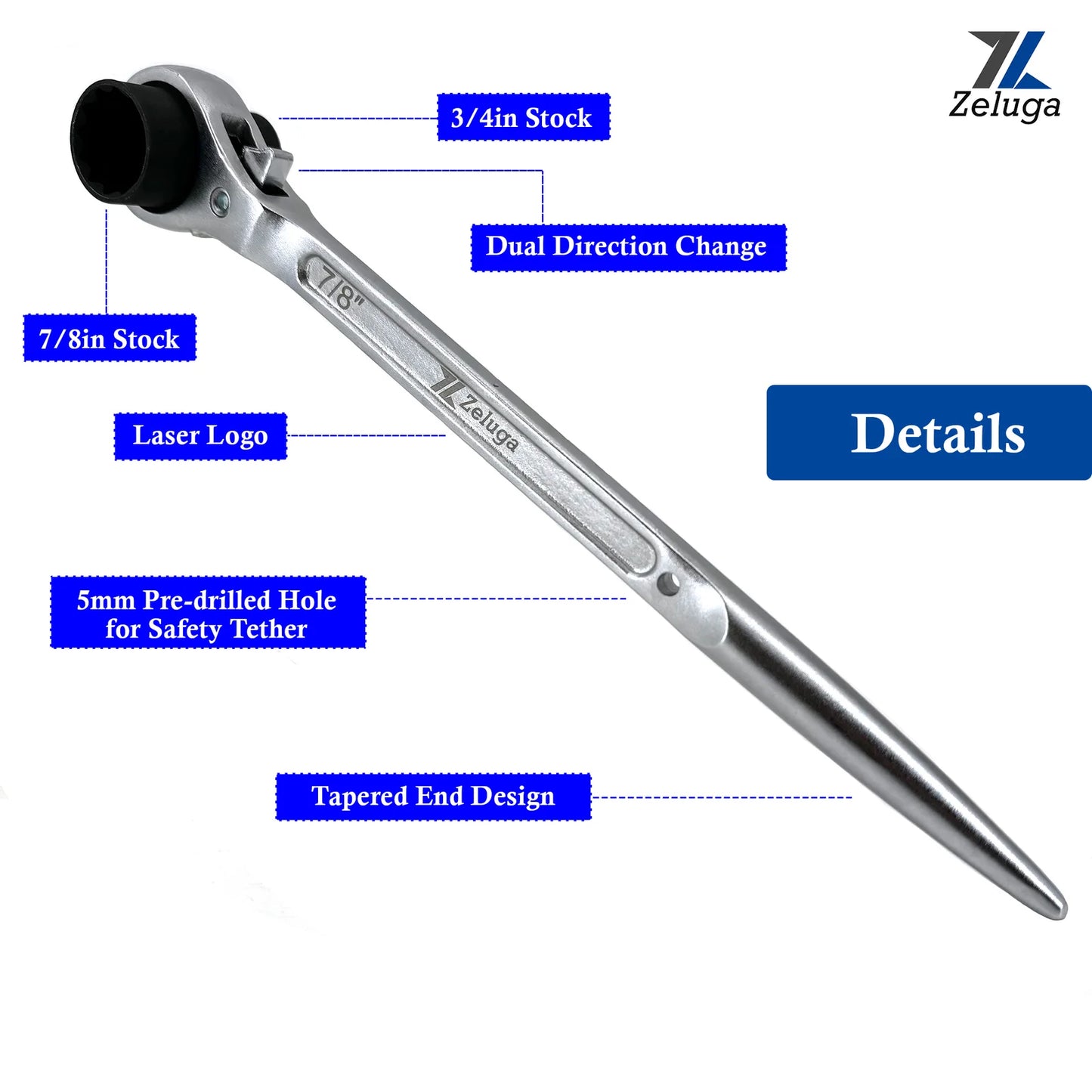 Zeluga: Spud Ratchet Wrench 3/4" & 7/8"