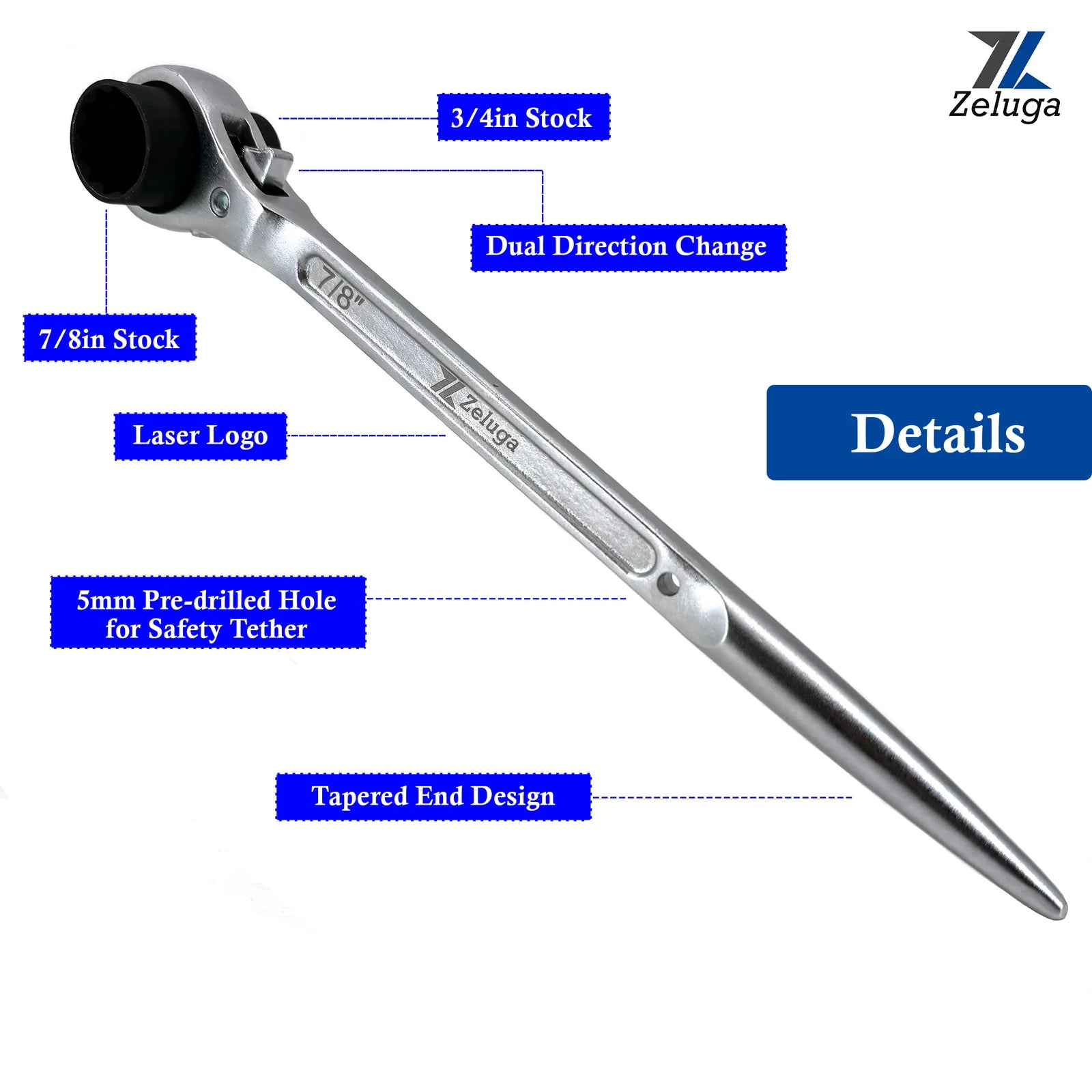 Zeluga: Spud Ratchet Wrench 3/4" & 7/8"