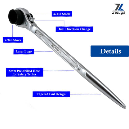 Zeluga: Spud Ratchet Wrench 3/4" & 7/8"