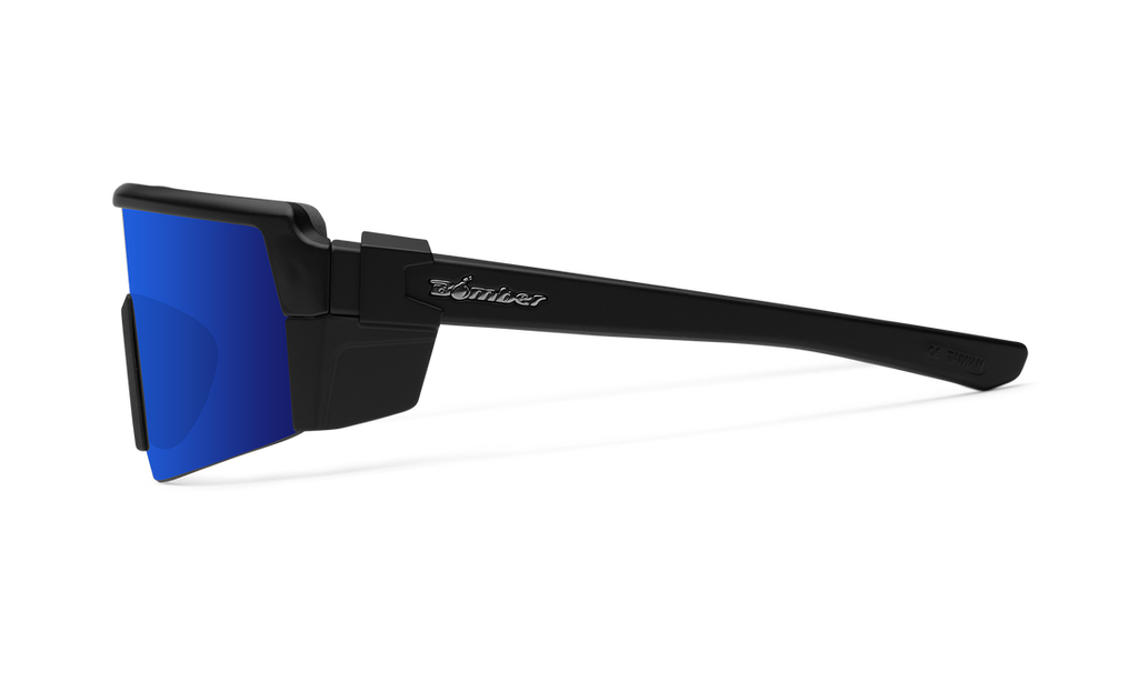 Bomber Smoke: Blue Mirror/Matte Black Frame