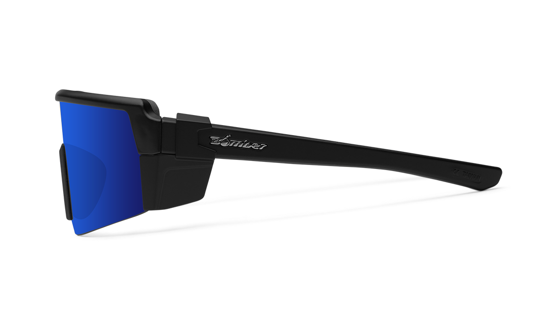 Bomber Smoke: Blue Mirror/Matte Black Frame