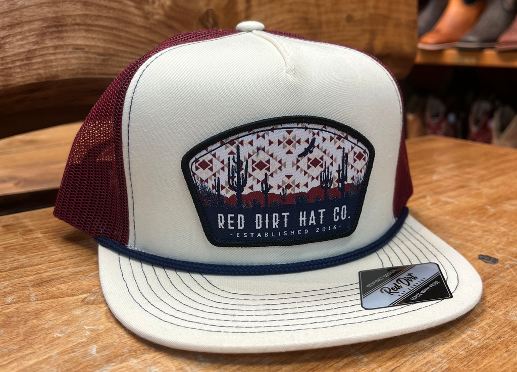 Red Dirt Hat: Cream & Burgundy